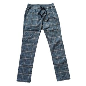 Grey Plaid Pull On Jogger Pants w Pockets Medium Academia Preppy Hot Topic
